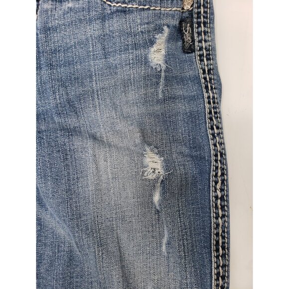 Silver Jeans Co. Aiko Flap Bootcut Jeans Womens W27xL31 Light Wash Distressed - Picture 9 of 16